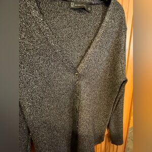 NY Collection Women's Charcoal Cardigan